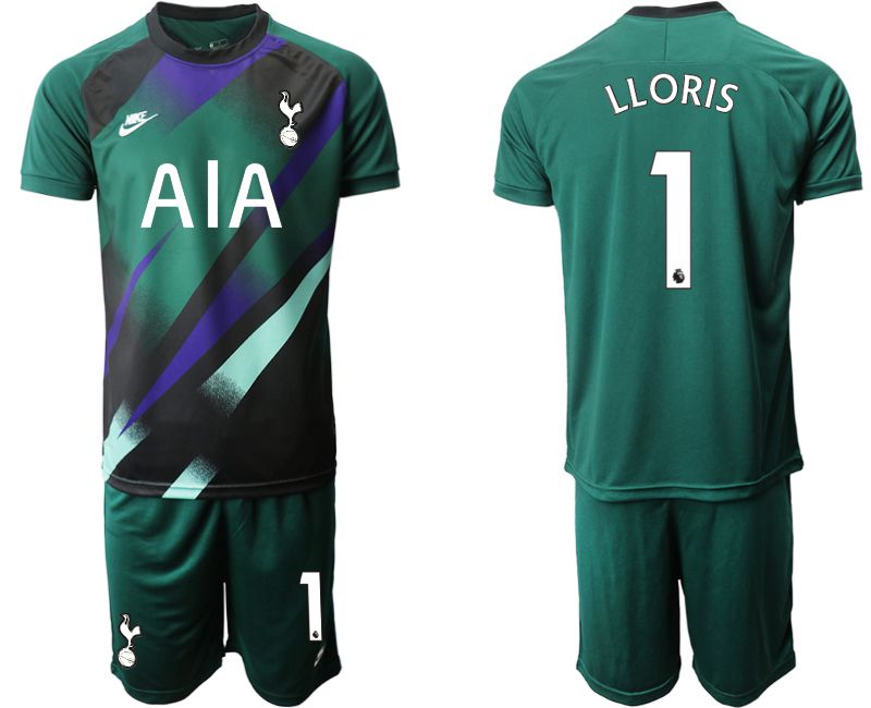 Men 2019-2020 club Tottenham Hotspur Dark green goalkeeper #1 Soccer Jerseys